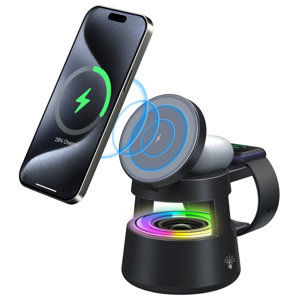 Magnetic 5-in-1 Wireless Charger&Speaker*Night light
