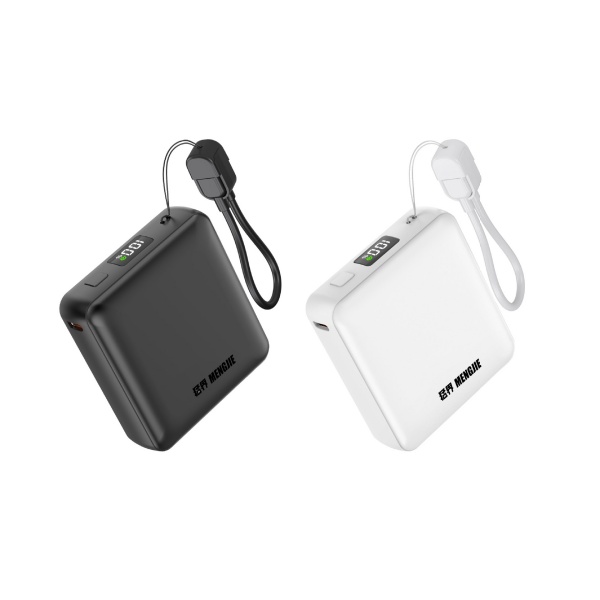 Mini 10000mAh Power Bank with Cable